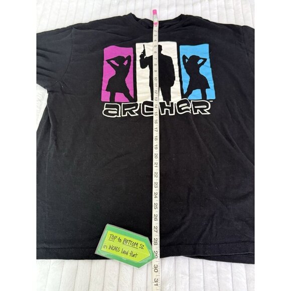 Sterling Archer FX RIPPLE JUNCTION Black Graphic T-Shirt 2X Silhouette Profile - Picture 6 of 12